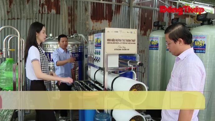 Hoa hậu Thanh Thủy mang nước sạch về nông thôn Đồng Tháp