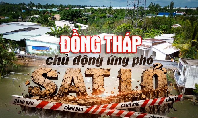 Đồng Tháp chủ động ứng phó sạt lở
