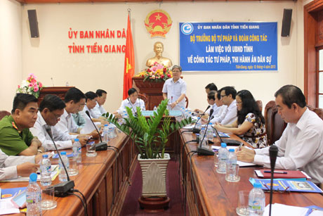 Bộ trưởng Bộ Tư pháp Hà Hùng Cường làm việc với Tỉnh ủy, UBND tỉnh