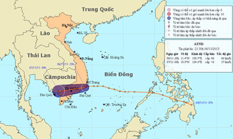 Đường đi và hướng của áp thấp.