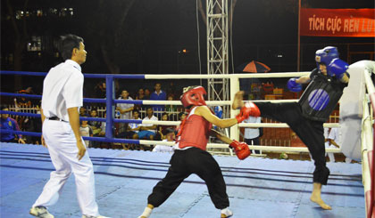 VĐV thi đấu ở Giải vô địch Võ Cổ truyền tỉnh năm 2015.			                                                                Ảnh: Tuấn Lâm