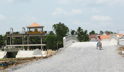 Hạng mục cầu, cống thuộc dự án 5 kinh Bắc QL1A sắp hoàn thành.