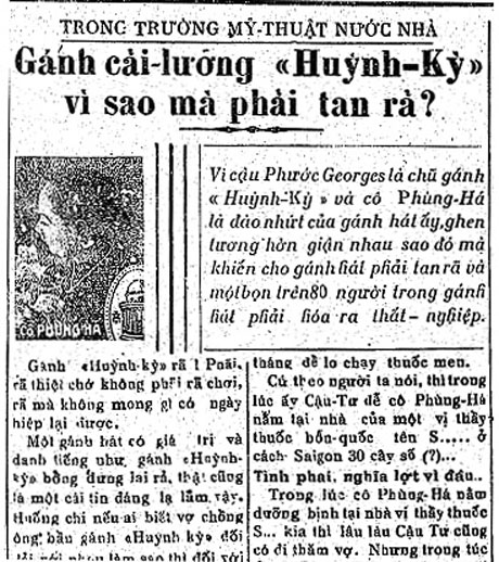 Báo Trung Lập số ra ngày 27 Avril 1932 đăng tường thuật về gánh Huỳnh Kỳ.