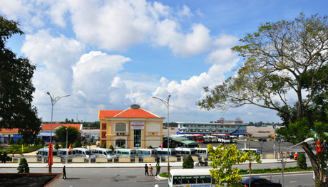 Bến đò du lịch Mỹ Tho. Ảnh: L.H