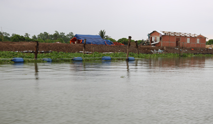 Trên địa bàn xã Tân Phong hiện đang có nhiều điểm sạt lở sâu vào đất liền