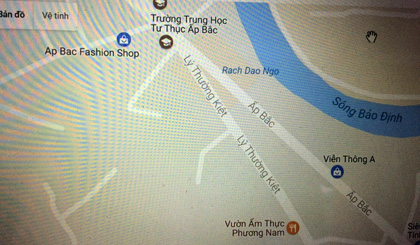 Đường Ấp Bắc chụp qua vệ tinh