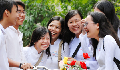 Niềm vui được đến trường. 	Ảnh: DUY NHỰT