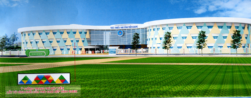 Mô hình phối cảnh Trung tâm Văn hóa thanh, thiếu nhi tỉnh.