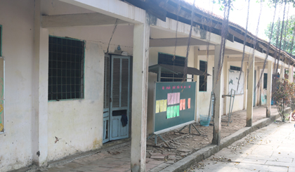 Trường Mầm non Hậu Mỹ Bắc B đã xuống cấp rất nghiêm trọng.