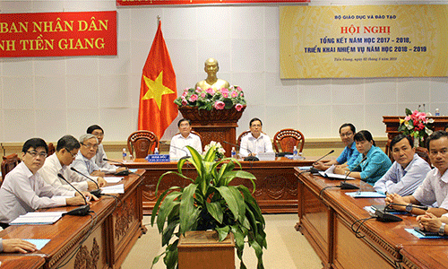 Quang cảnh Hội nghị tại điểm cầu Tiền Giang.