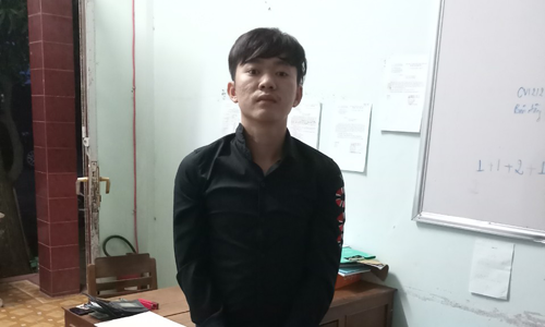 Đối tượng Tâm tại cơ quan Công an.