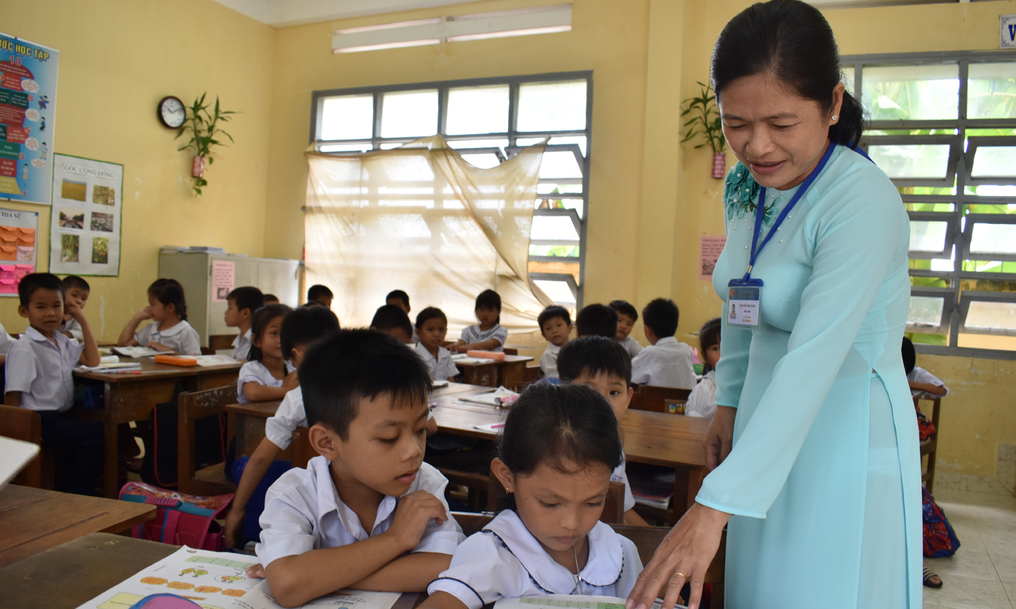 Cô Nguyễn  Thị Giang trong giờ  lên lớp.