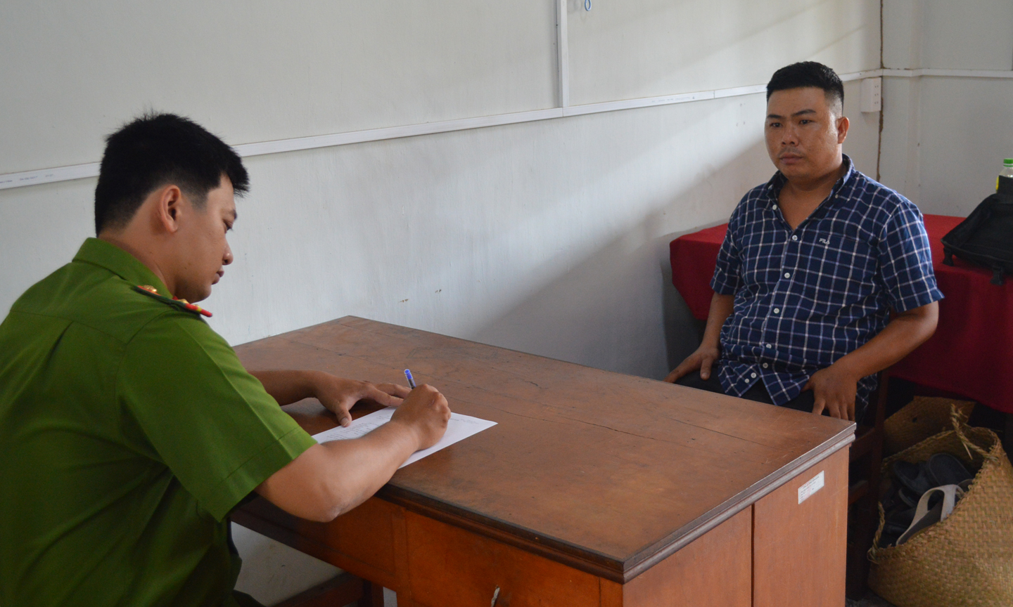 Đối tượng Bùi Hồng Quốc Linh tại cơ quan điều tra