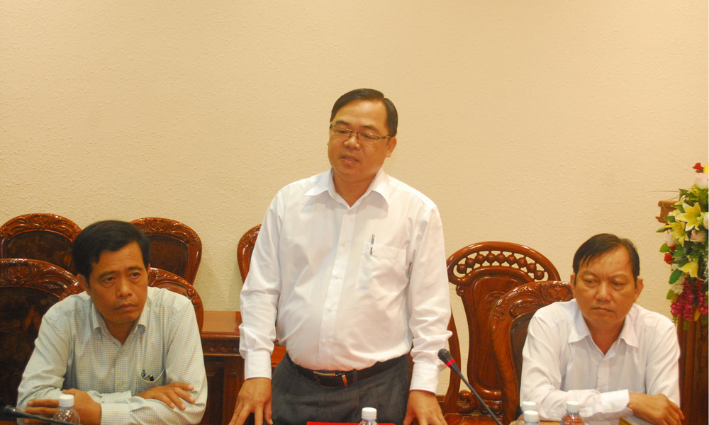 Đồng chí Nguyễn Hoàng Thanh phát biểu tại buổi Lễ trao quyết định.