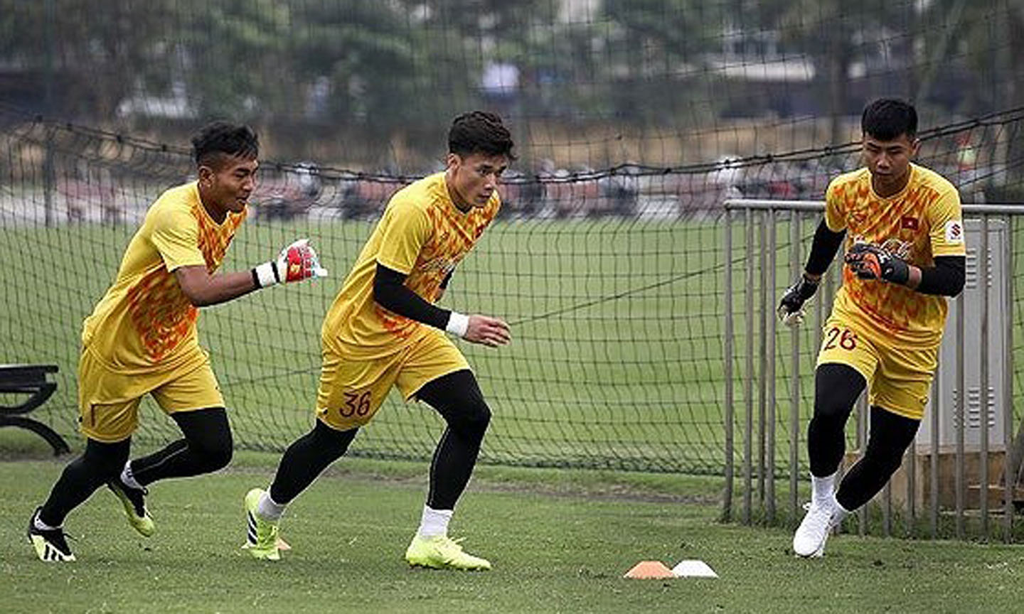 Các thủ môn có tên ở đội U23 đợt này. Ảnh: MINH HOÀNG