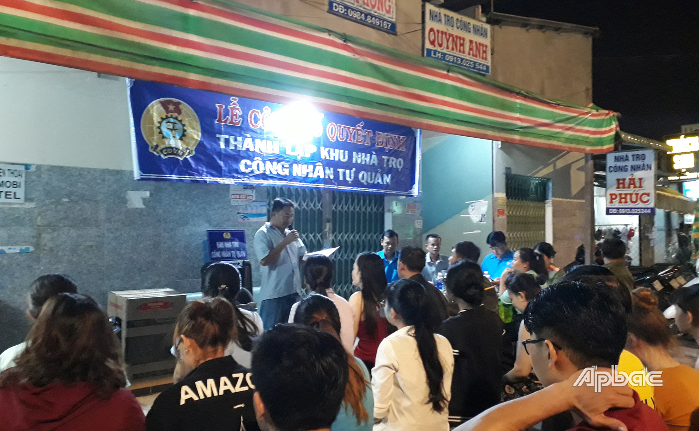 Quang cảnh thành lập khu nhà trọ công nhân tự quản