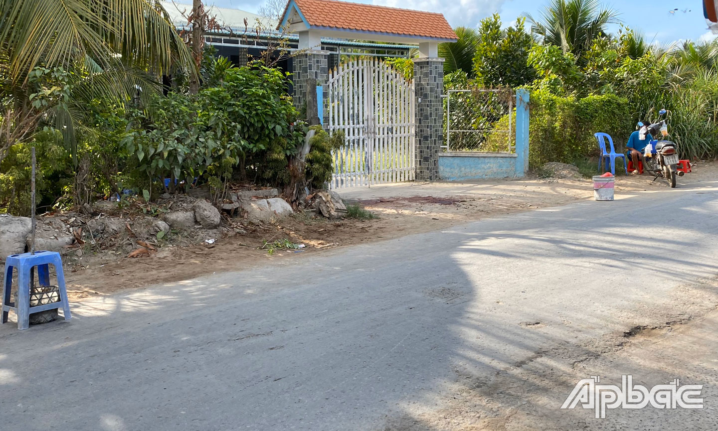 Hiện trường nơi xảy ra vụ án mạng.