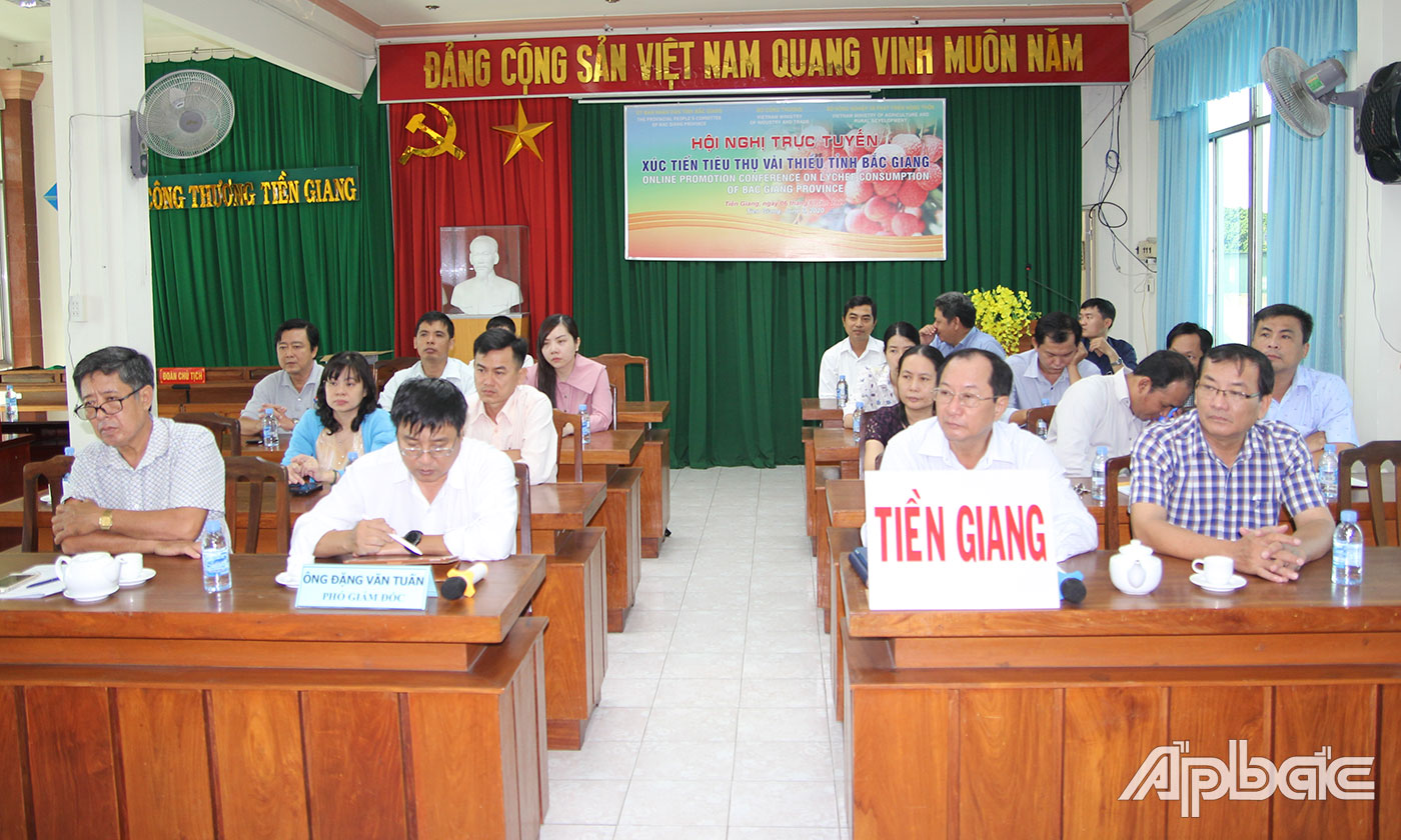 Quang cảnh tại điểm cầu Tiền Giang.