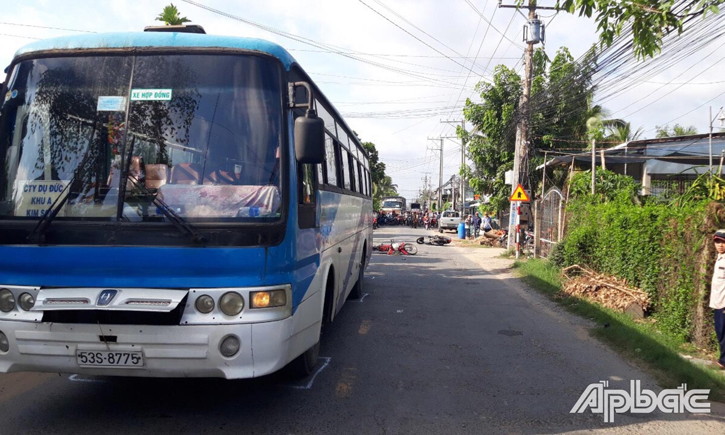 Hiện trường vụ tai nạn giao thông.