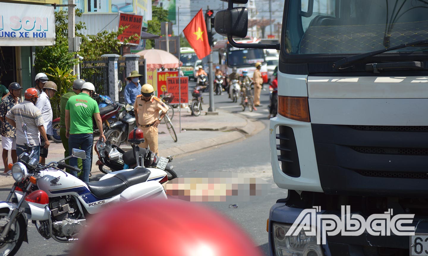 Hiện trường vụ tai nạn giao thông.