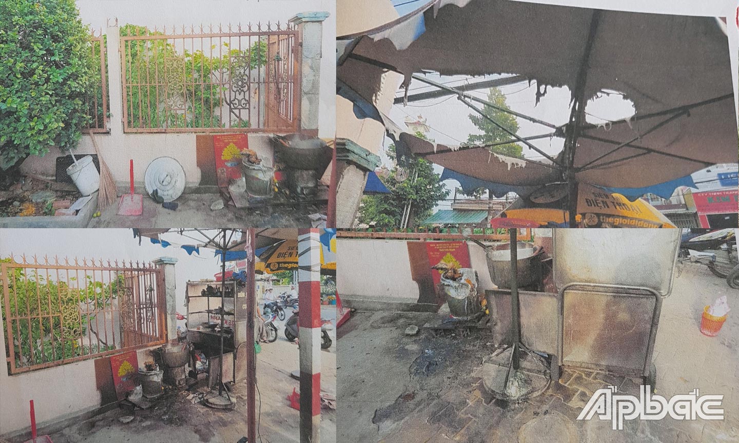 Hiện trường vụ tạt xăng.