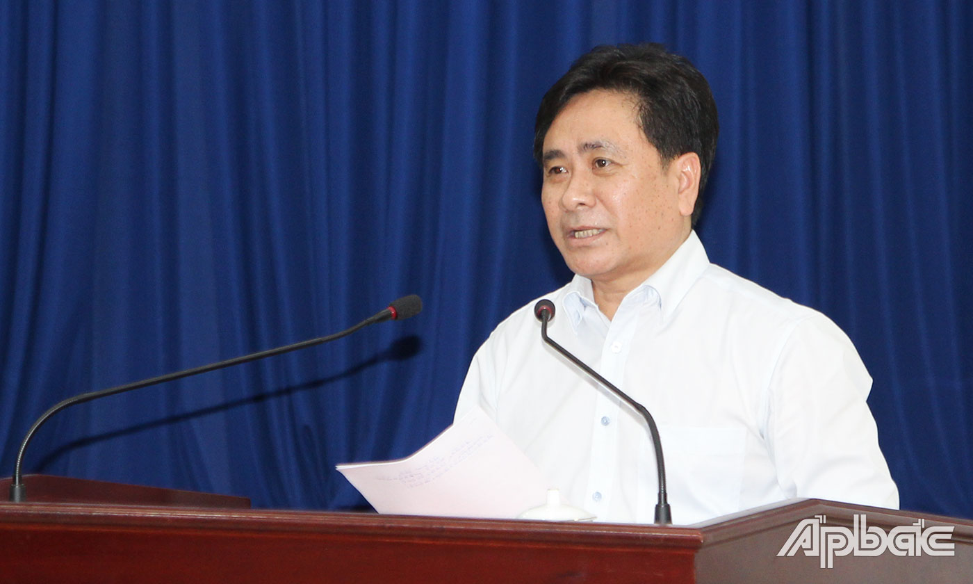 Đồng chí Trần Văn Dũng phát biểu tại hội nghị.