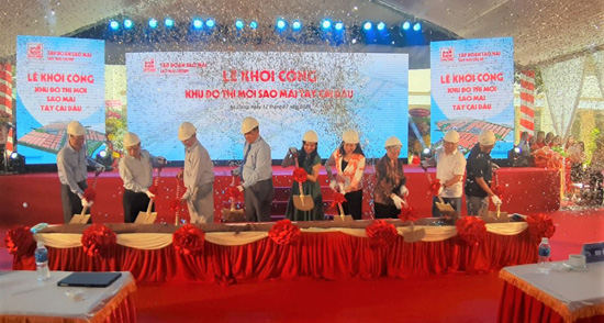Nghi thức khởi công xây dựng Khu đô thị mới Sao Mai Tây Cái Dầu.