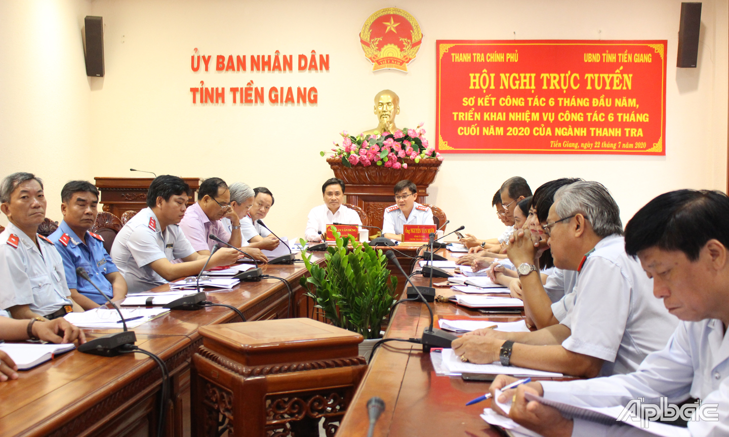 Quang cảnh tại điểm cầu Tiền Giang.