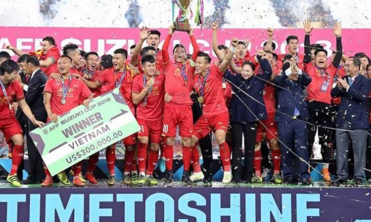 Thầy trò HLV Park Hang-seo sẽ bắt đầu hành trình bảo vệ ngôi vô địch vào tháng 4/2021. Ảnh: AFF