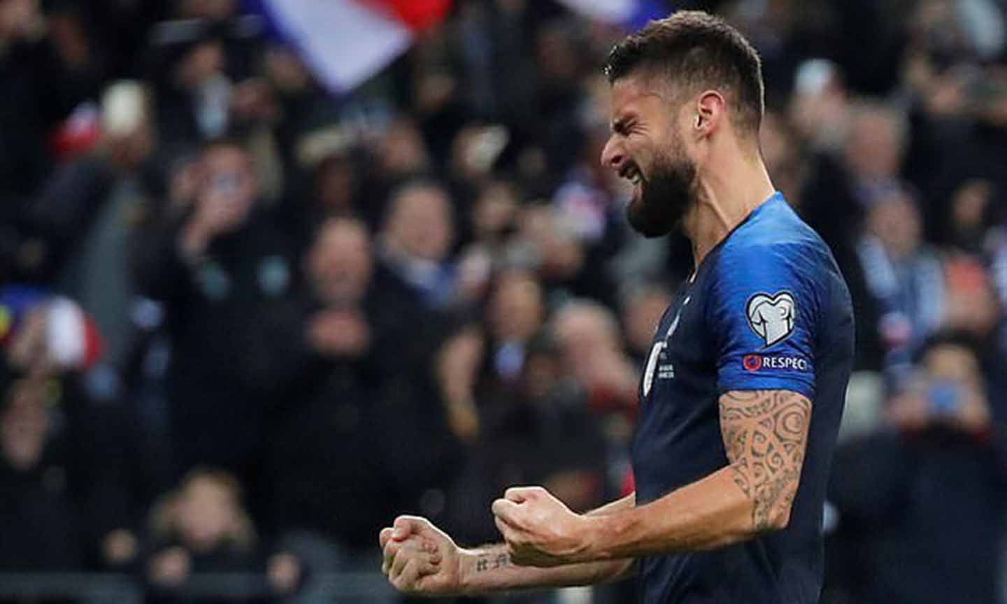 Giroud đang xếp thứ hai trong số các cầu thủ ghi nhiều bàn thắng cho Đội tuyển Pháp chỉ sau Henry. Ảnh: Vietnamnet.vn