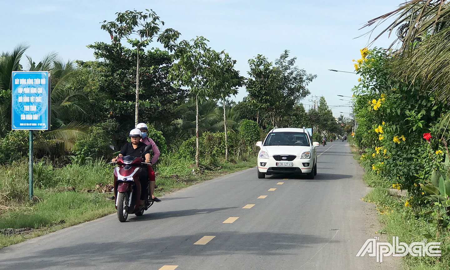 Đường sá ở xã Tân Mỹ Chánh được đầu tư nâng cấp.