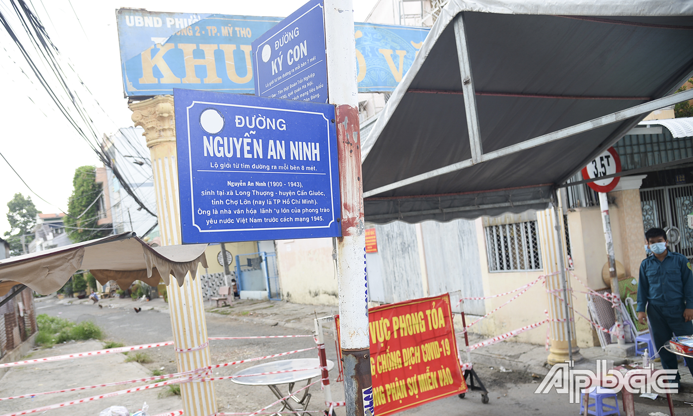 Một điểm phong tỏa tại phường 2, TP. Mỹ Tho.