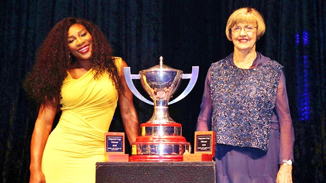 Serena vô địch Australian Open 2017 khi đang mang thai bé Olympia. Ảnh: DM