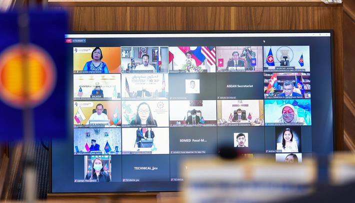 Hội nghị diễn ra theo hình thức trực tuyến. Ảnh: TT