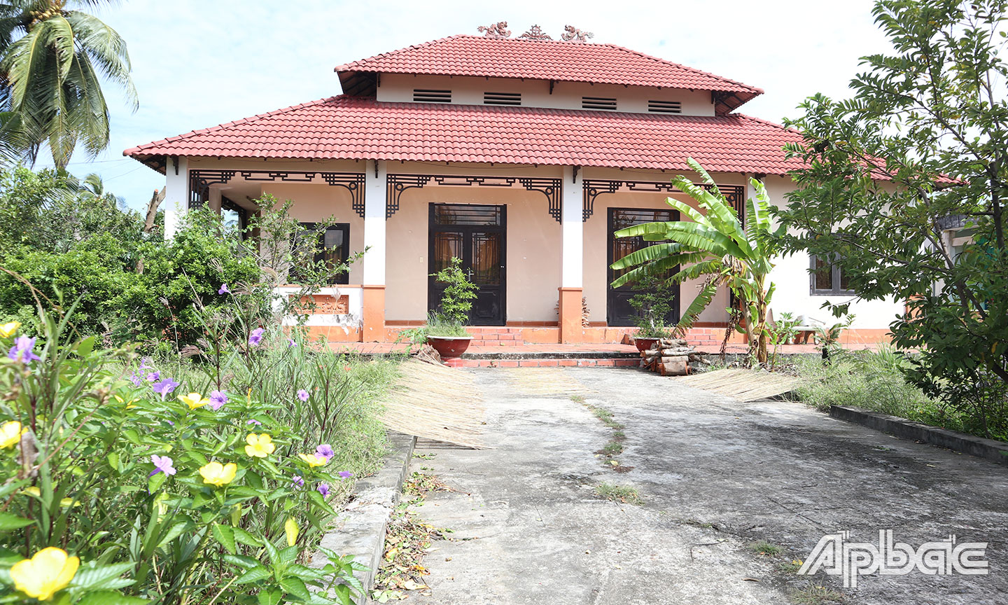 Ngôi nhà hiện tại của ông Trần Văn Hoài tọa lạc tại khu 2, thị trấn Chợ Gạo. Ảnh: NGỌC DUYÊN