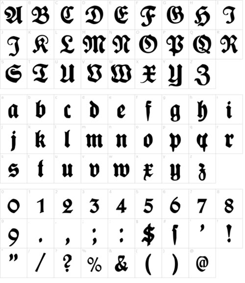 Font Fraktur/ Fraktur đậm.