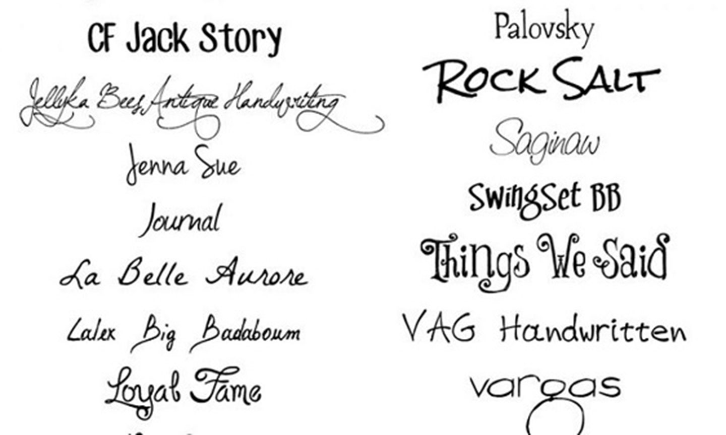 Font chữ viết tay.