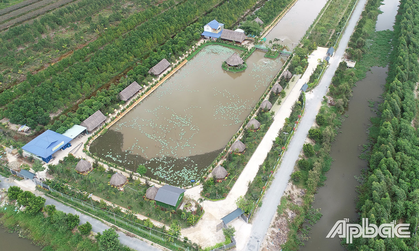 Một góc KDL sinh thái Trung Kiên nhìn từ trên cao.