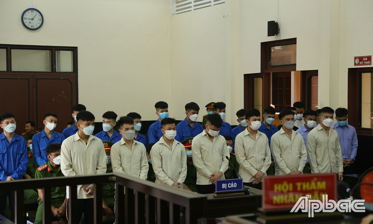Các bị cáo tại Hội đồng xét xử.