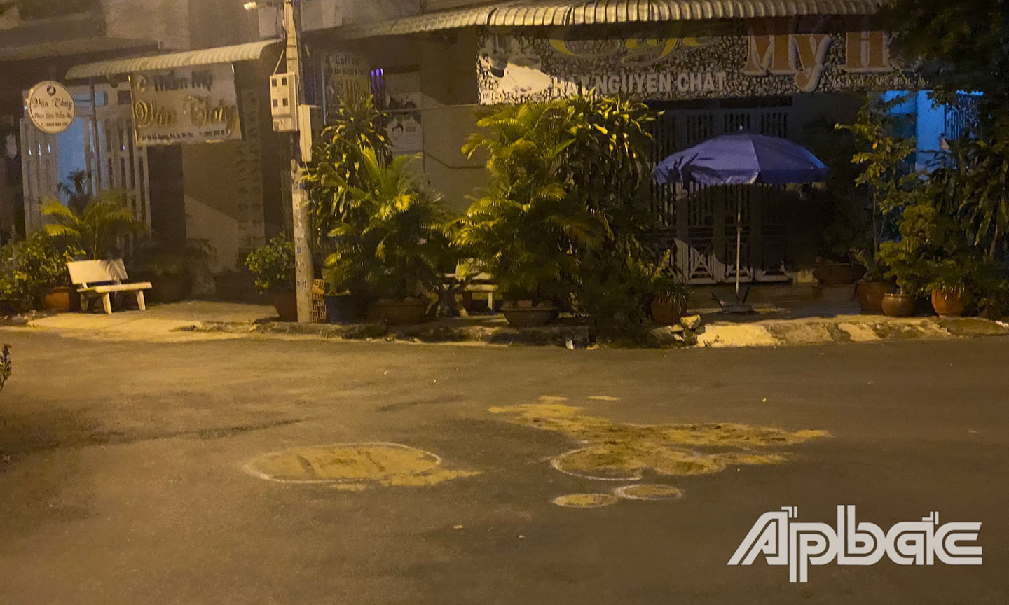 Hiện trường xảy ra vụ án mạng.