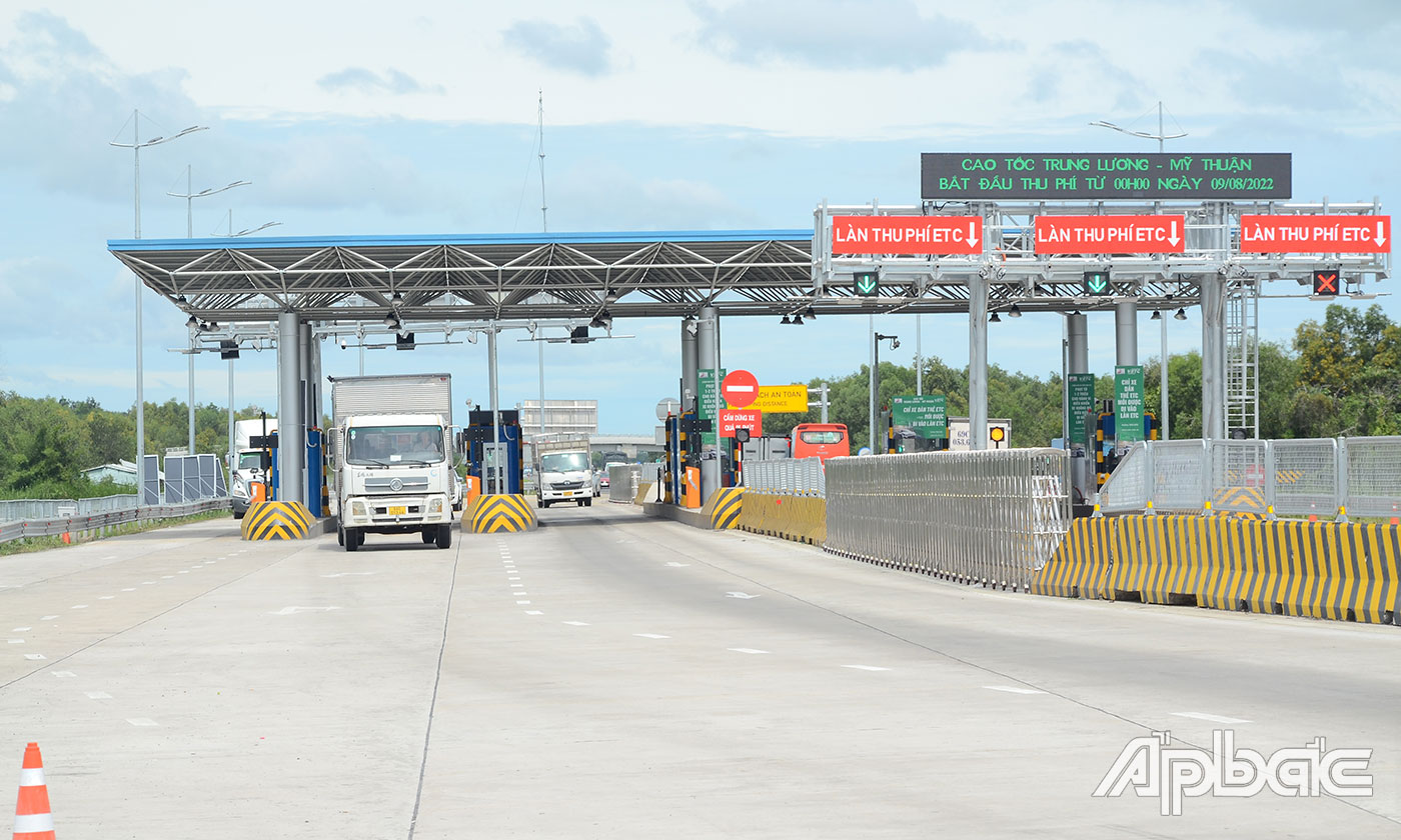 Tuyến cao Trung Lương - Mỹ Thuận chính thức đưa vào thu phí vào 0 giờ ngày 9-8.