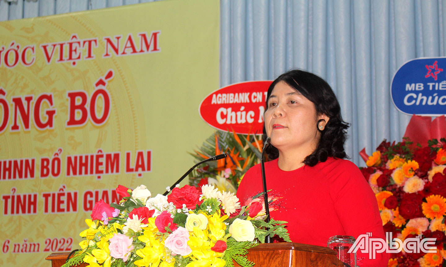 Giám đốc Ngân hàng Nhà nước Chi nhánh Tiền Giang Nguyễn Thị Đậm.