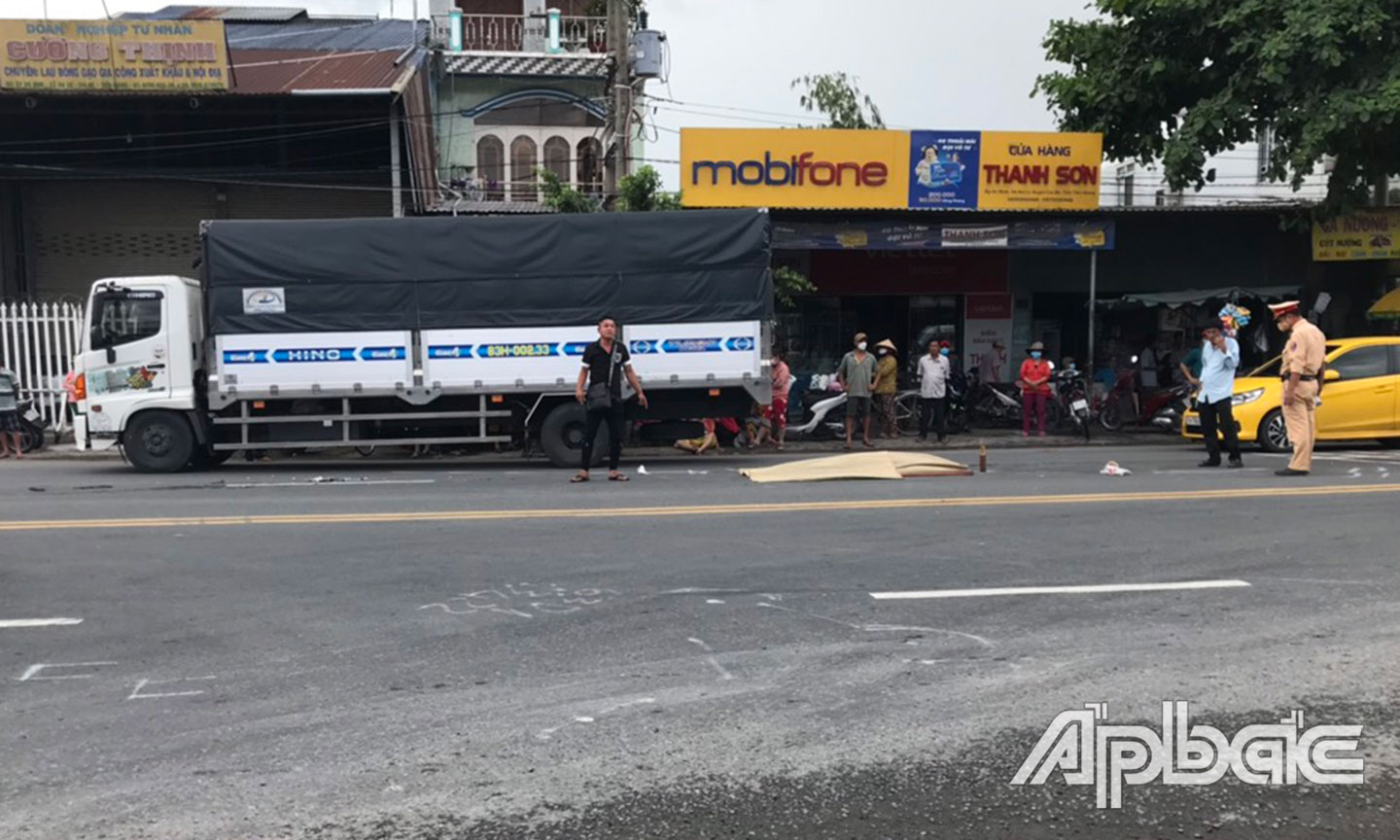 Hiện trường vụ tai nạn giao thông.