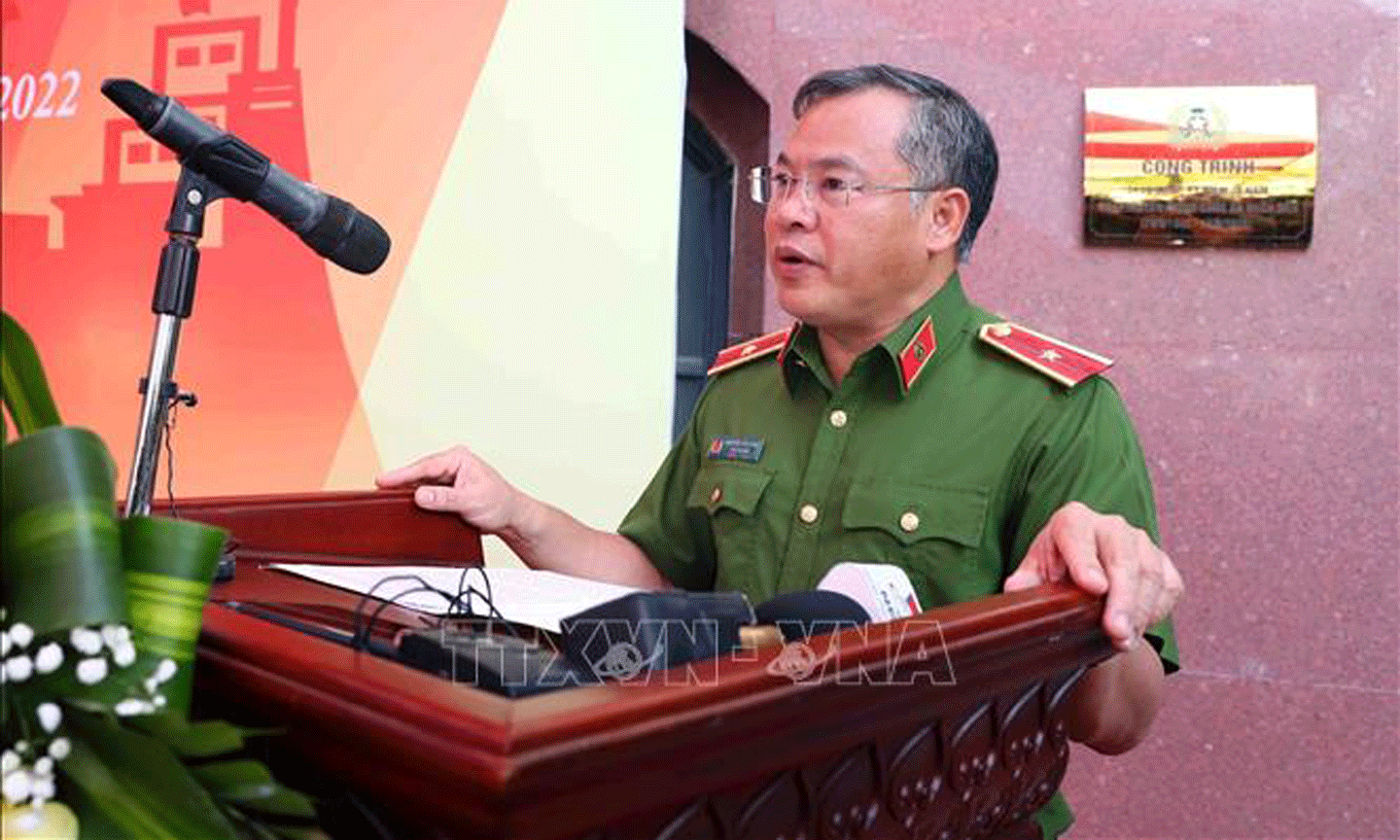 Thiếu tướng Nguyễn Văn Long, Thứ trưởng Bộ Công an phát biểu. Ảnh: Phạm Kiên/TTXVN