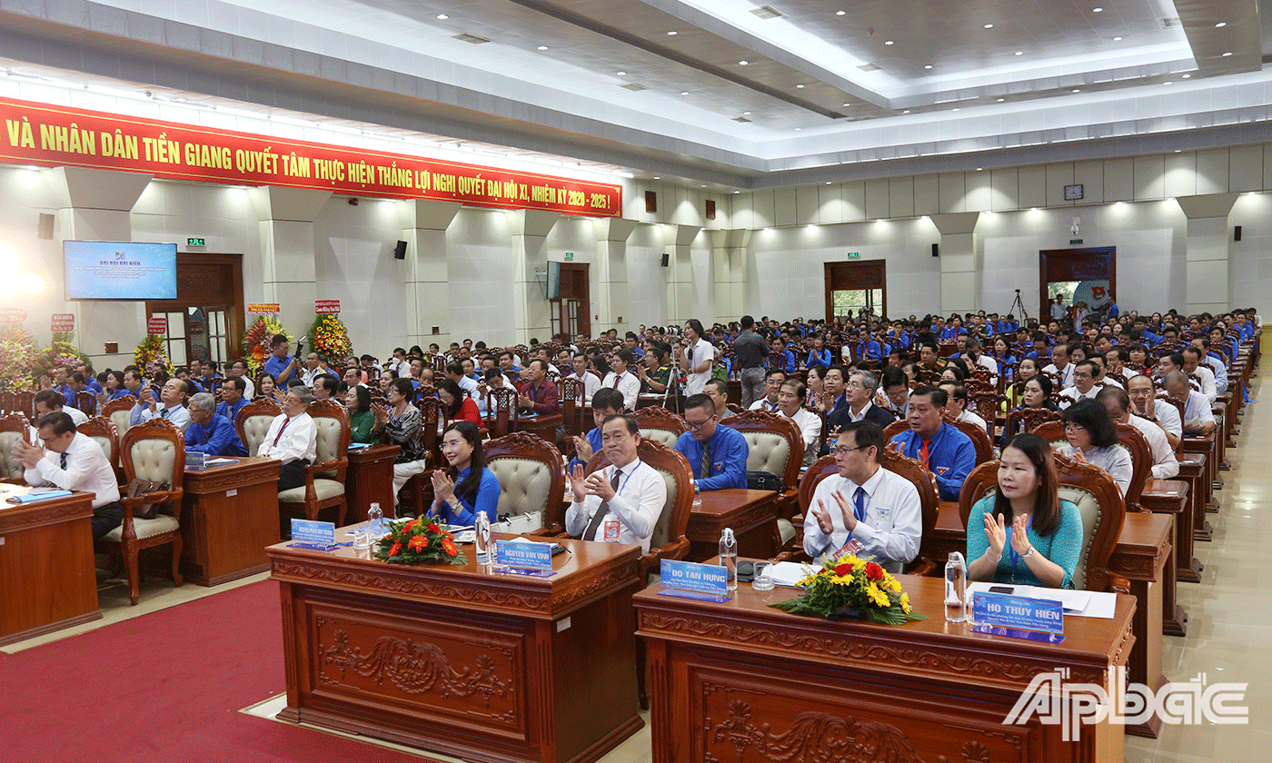 Đại biểu tham dự Đại hội Đại biểu Đoàn TNCS Hồ Chí Minh Tỉnh Tiền Giang lần thứ XI, nhiệm kỳ 2022-2027 