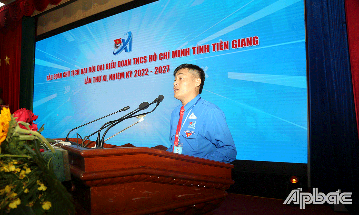 Đồng chí Nguyễn Quang Minh tái đắc cử Bí thư Tỉnh đoàn Tiền Giang khóa XI 