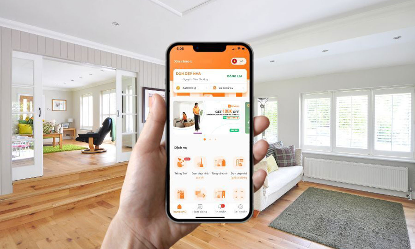 bTaskee ứng dụng giúp việc gia đình.