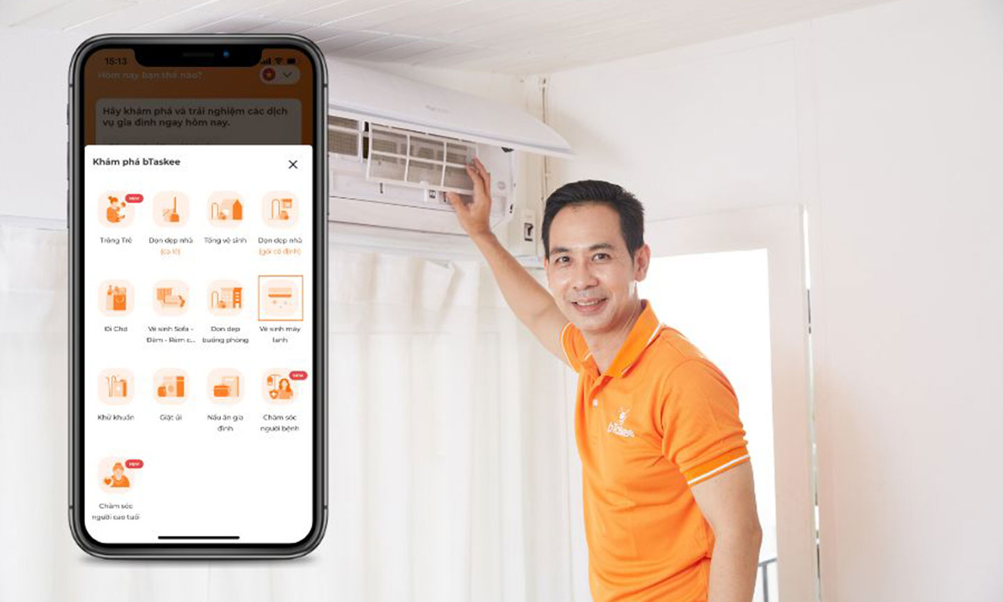 Đặt lịch vệ sinh máy lạnh tại nhà qua app bTaskee.