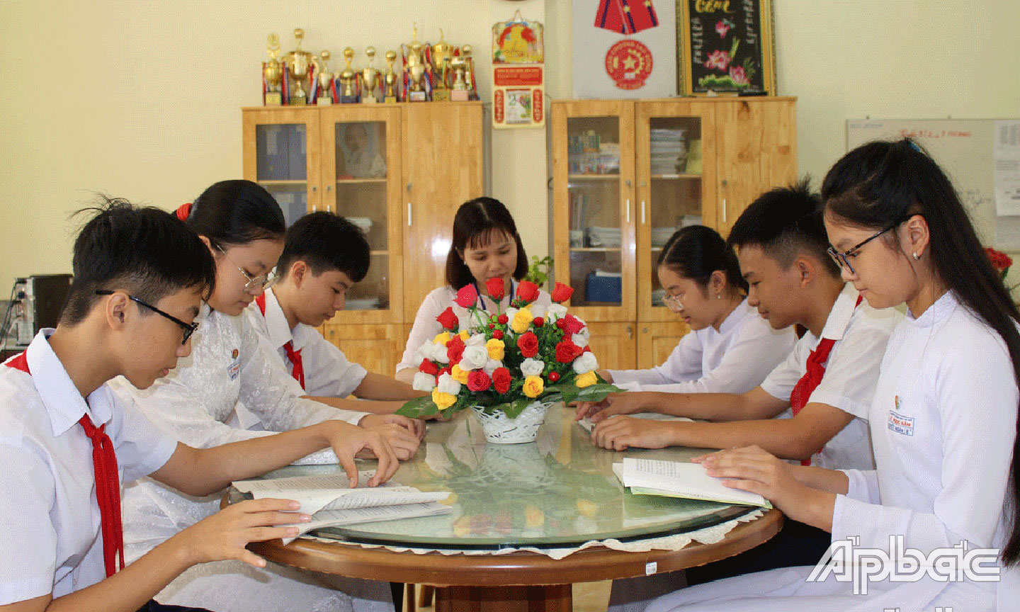 Giờ sinh hoạt của học sinh Trường THCS Lê Ngọc Hân.