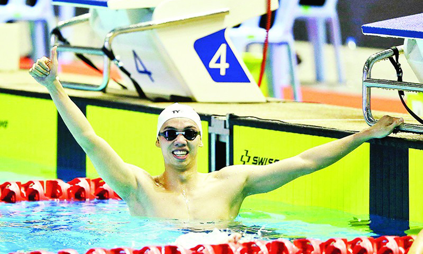 Vận động viên Huy Hoàng là hy vọng số một của môn bơi Việt Nam tại ASIAD 2023. (Ảnh Dũng Phương)
